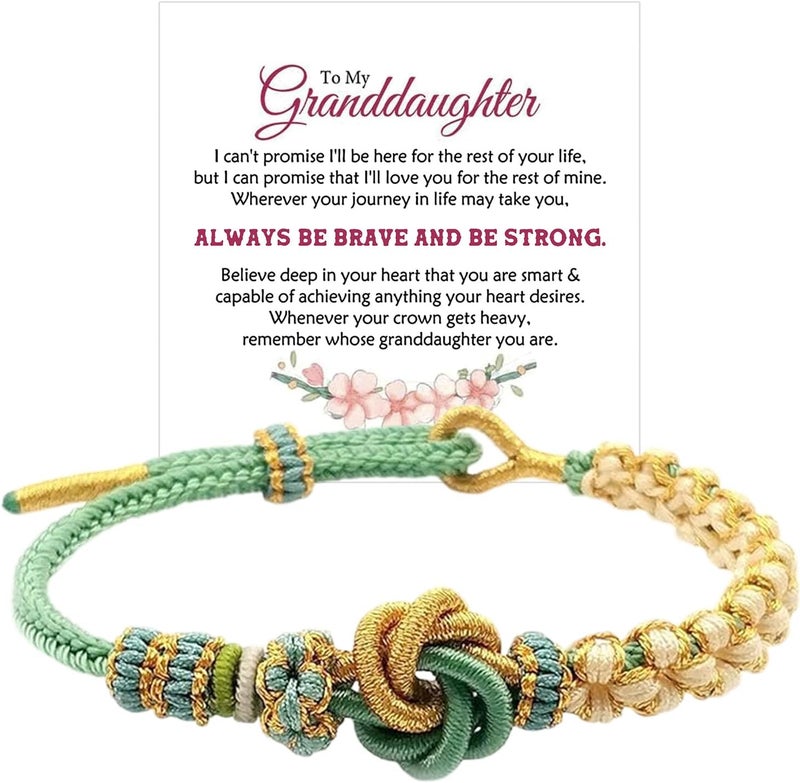 BTZY Store for My Granddaughter “You are Always in Mine Beads“ Bracelet, Natural Emperor Jasper Stone Beaded Wrap Bracelet Duoble Layer for Mind Peace,Bracelet for Granddaughter - Image 1
